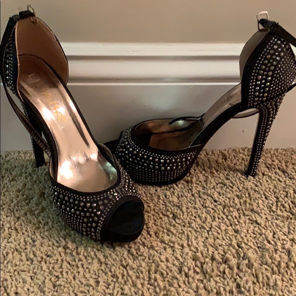 Studded black heels